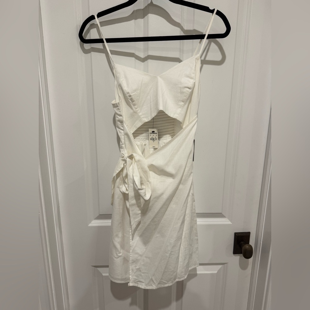 Brand new. Express White Wrap Cut Out Dress
